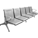 5 Seater Matte Silver Waiting Area Bench