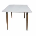 Mesa de café quadrado com pernas de madeira 80X80cm branco