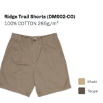 Ridge Trail Shorts (DM002-CO) 100% COTTON 285g/m2