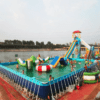 Portátil Mobile Outdoor PVC Amusement Water Equipment Metal Frame acima Piscina no solo