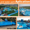 Portátil Mobile Outdoor PVC Amusement Water Equipment Metal Frame acima Piscina no solo - Imagem 3