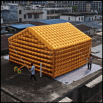 6.5mlx6.5mwx4.2mh ou Tenda Inflável Cubo Dourado Personalizada para Disco Móvel Comercial Portátil para Evento