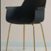 Cadeira de Plástico PP com Pernas de Metal Dourado em Móveis de Sala de Jantar Internos - Imagem 5