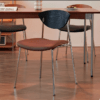 Móveis de Design para Sala de Jantar Nórdica Cadeiras de Couro Modernas Luxuosas com Pernas de Metal Cadeira de Jantar de Madeira