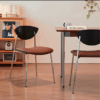 Móveis de Design para Sala de Jantar Nórdica Cadeiras de Couro Modernas Luxuosas com Pernas de Metal Cadeira de Jantar de Madeira - Imagem 2