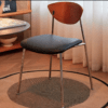Móveis de Design para Sala de Jantar Nórdica Cadeiras de Couro Modernas Luxuosas com Pernas de Metal Cadeira de Jantar de Madeira - Imagem 3