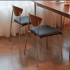 Móveis de Design para Sala de Jantar Nórdica Cadeiras de Couro Modernas Luxuosas com Pernas de Metal Cadeira de Jantar de Madeira - Imagem 5