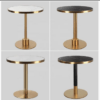 Mesa de Café Redonda Personalizada com Base Dourada para Restaurante - Imagem 3