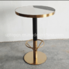 Mesa de Café Redonda Personalizada com Base Dourada para Restaurante - Imagem 5