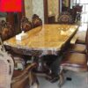 Mesa de jantar artificial retangular, sala de jantar com cadeiras - Imagem 3