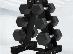 Conjunto de Halteres Hexagonais de Ferro Personalizáveis a Preço Baixo para Equipamentos de Fitness em Academia Comercial, Conjunto de Halteres Hex com Revestimento de Borracha Preta