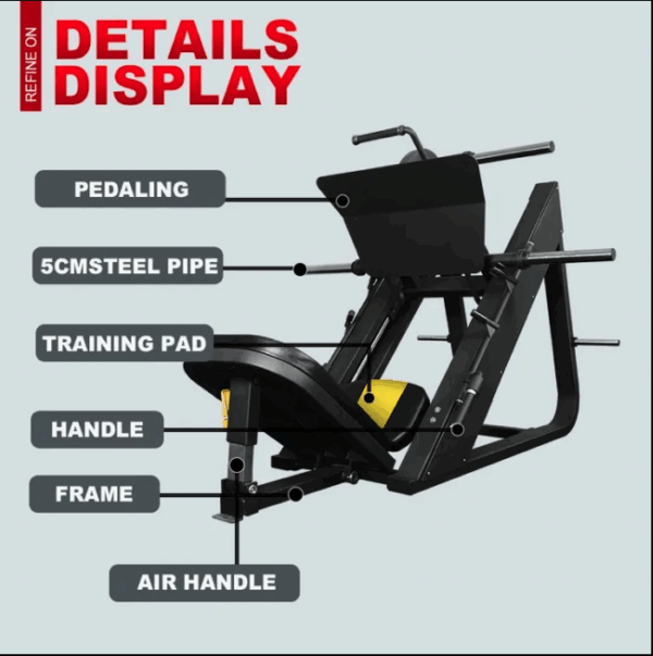 Máquina de Exercício Hack Squat Leg Press Equipamento de Ginástica 45 Grau Leg Press Fitness - Imagem 2