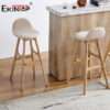 Ekintop bar Móveis Wishbone Substituição de assentos de banco de bar Cadeira de bar de madeira maciça - Imagem 2