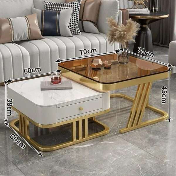 Home Furniture Mesa De Cafe Com Prateleira De Armazenamento Ajustável Fácil Montagem Mesa Central - Imagem 2
