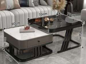 Home Furniture Mesa De Cafe Com Prateleira De Armazenamento Ajustável Fácil Montagem Mesa Central