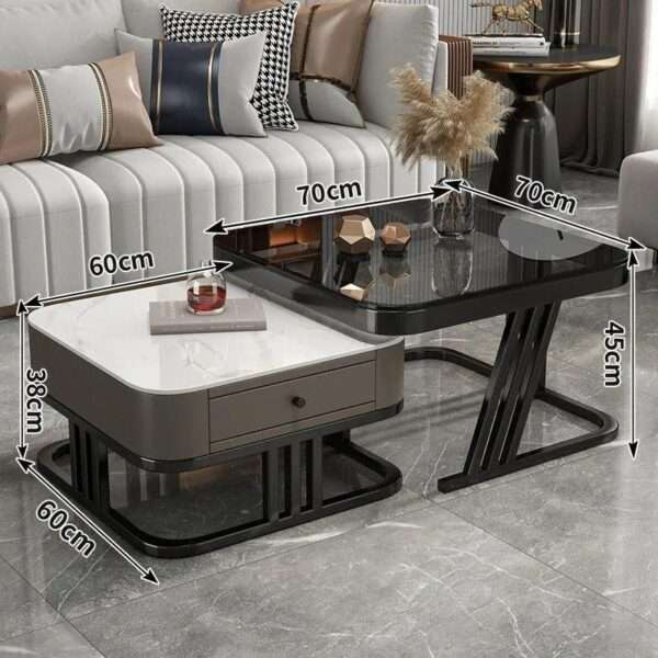 Home Furniture Mesa De Cafe Com Prateleira De Armazenamento Ajustável Fácil Montagem Mesa Central