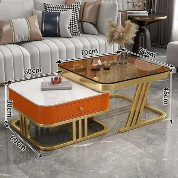 Home Furniture Mesa De Cafe Com Prateleira De Armazenamento Ajustável Fácil Montagem Mesa Central - Imagem 3