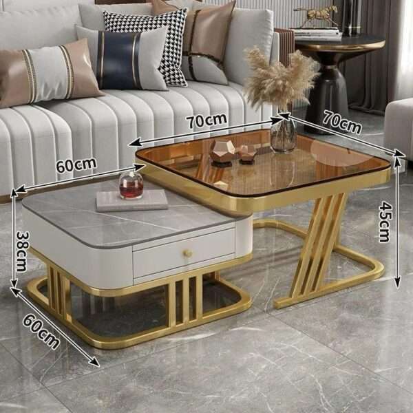 Home Furniture Mesa De Cafe Com Prateleira De Armazenamento Ajustável Fácil Montagem Mesa Central - Imagem 4