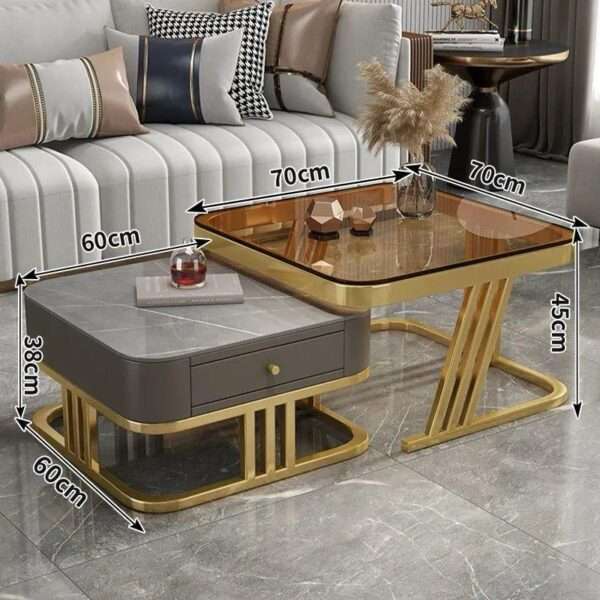 Home Furniture Mesa De Cafe Com Prateleira De Armazenamento Ajustável Fácil Montagem Mesa Central - Imagem 5