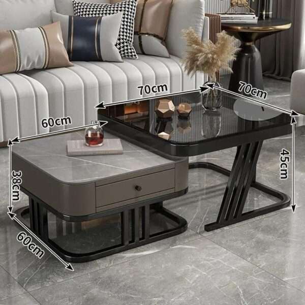 Home Furniture Mesa De Cafe Com Prateleira De Armazenamento Ajustável Fácil Montagem Mesa Central - Imagem 6