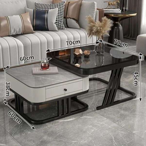 Home Furniture Mesa De Cafe Com Prateleira De Armazenamento Ajustável Fácil Montagem Mesa Central - Imagem 7