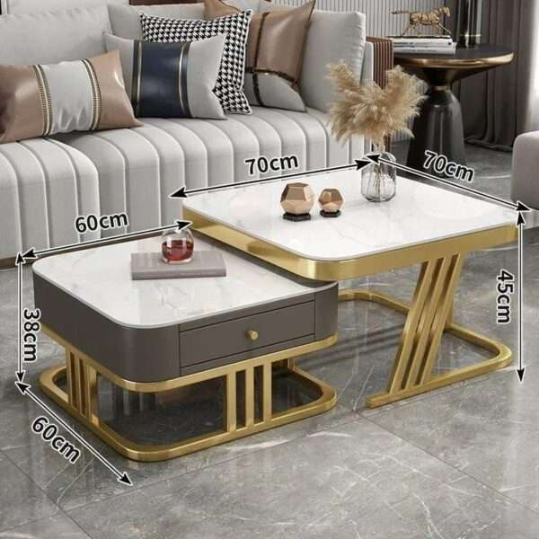 Home Furniture Mesa De Cafe Com Prateleira De Armazenamento Ajustável Fácil Montagem Mesa Central - Imagem 8