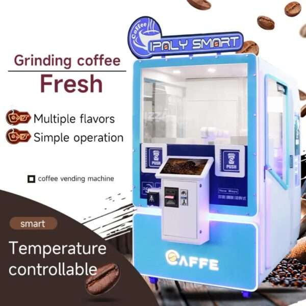 Máquina de venda inteligente, máquina inteligente totalmente automática para negócios robô máquina de venda de grãos de café com preços operados com cartão - Imagem 2