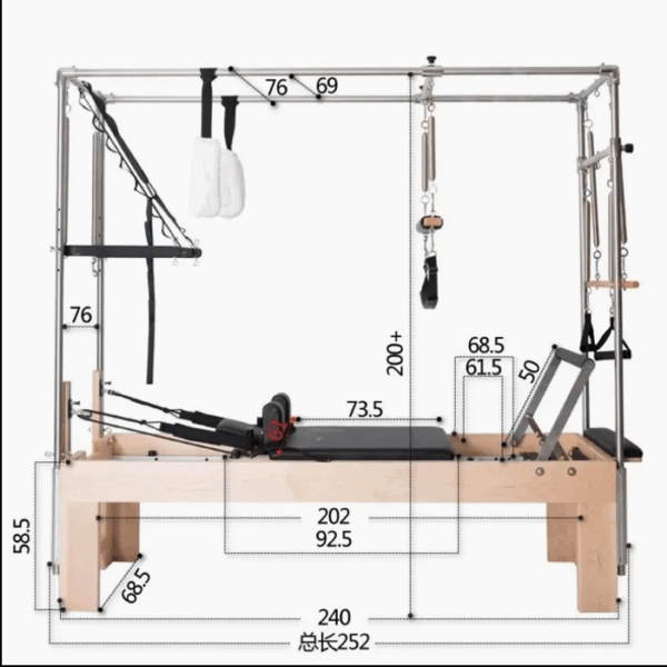 Cama de Pilates Cadillac de Alta Qualidade com Torre Meio Trapézio para Estúdio - Imagem 2