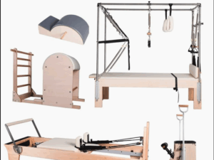 Cama Reformer de Pilates de Estúdio em Madeira para Uso Comercial com Torre de Trapézio