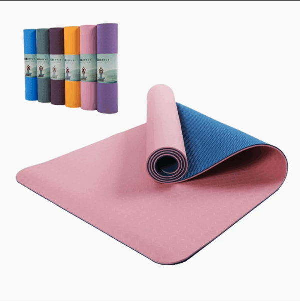 Fábrica Personalizada Atacado Academia Ecológica Camada Dupla de Cor Exercício Antiderrapante Tapete de Yoga em Espuma TPE - Imagem 2