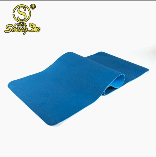 Fábrica Personalizada Atacado Academia Ecológica Camada Dupla de Cor Exercício Antiderrapante Tapete de Yoga em Espuma TPE - Imagem 4