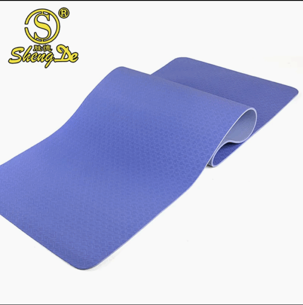 Fábrica Personalizada Atacado Academia Ecológica Camada Dupla de Cor Exercício Antiderrapante Tapete de Yoga em Espuma TPE - Imagem 5