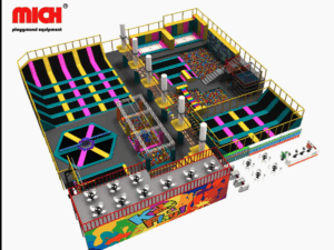 Trampolim da China para crianças e adultos, grande trampolim retangular comercial para parque interno