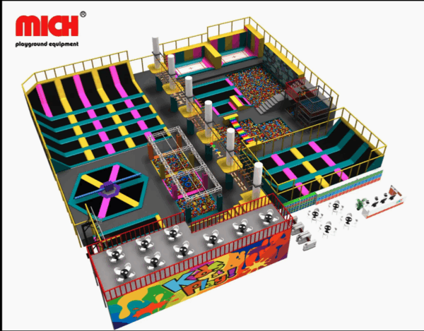 Trampolim da China para crianças e adultos, grande trampolim retangular comercial para parque interno