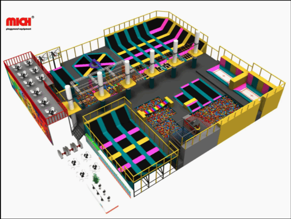 Trampolim da China para crianças e adultos, grande trampolim retangular comercial para parque interno - Imagem 2