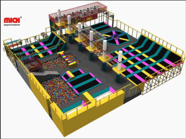 Trampolim da China para crianças e adultos, grande trampolim retangular comercial para parque interno - Imagem 3