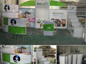Projeto da cabine de estande da exposição Dexin oferta 10 x 20 mostrador de comércio