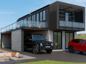 Projeto e Construção de Casa Container BG88: 3 Quartos - 3 Banheiros