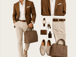 Conjunto de Terno Social Masculino de Duas Peças com Estampa Digital e Dois Botões, Blazer e Calça de Nylon Personalizados com Gola Entalhada