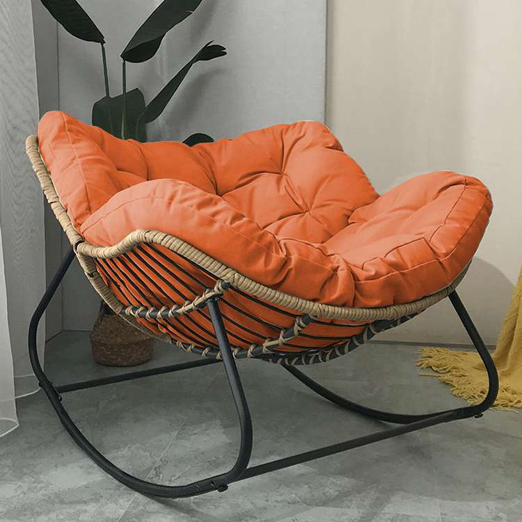 Cadeira de Balanço Reclinável Confortável Kanepe de Rattan com Encosto Ajustável e Estofamento para Sala de Estar, Sofá ou Villa - Imagem 3